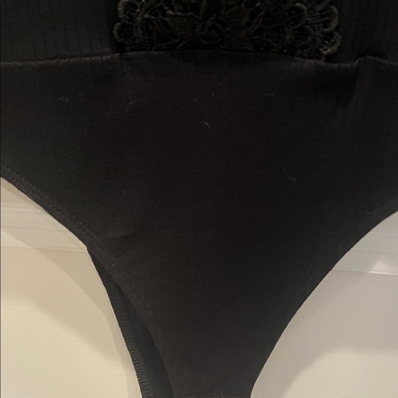 Lulu's Elegant Black Floral Lace Bodysuit - Picture 4 of 6